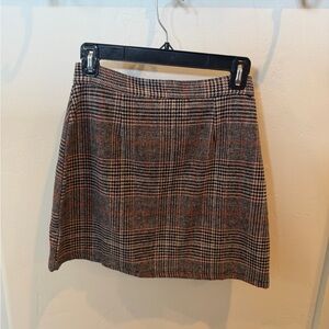Plaid A-Line Skirt - Black and Red